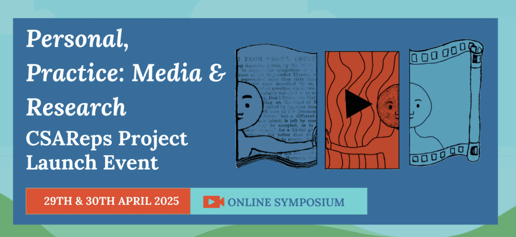 A flyer for Personal, Practice: Media & Research online symposium Tuesday 29th – Wednesday 30th April 2025